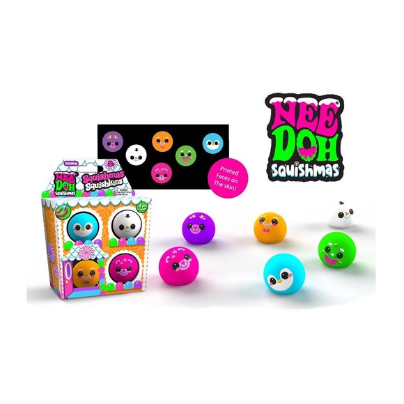 NeeDoh Squishmas Squishkins Squishy The Groovy Glob Stress Ball 4Pack - Picture 5 of 5